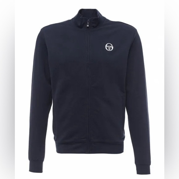 NWT Sergio Tacchini Ercos Sweater in Dark Gray Melange/White. - Picture 2 of 11
